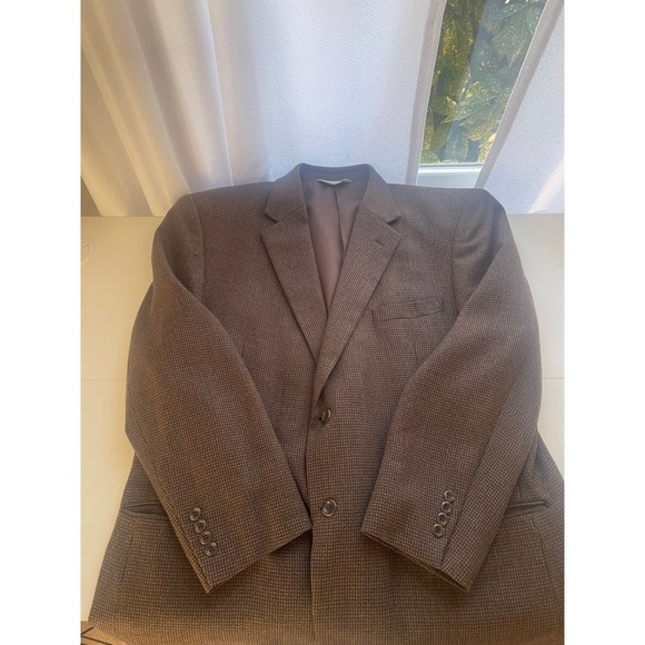 Pronto Uomo Mens 46 Regular Brown 100% Lambswool 2 Button Blazer Sport Coat - Picture 9 of 13